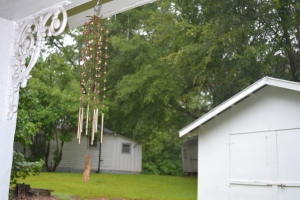 Old wind chime from my grandmother in the rain.